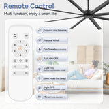 ALKAFY 96-inch Industrial Ceiling Fan with Remote Control, 8 Aluminum Blades, 13600 CFM for Warehouse, Living Room