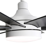 AeroSpan Lux 65-inch black and white 8-blade ceiling fan with black blades and white housing design