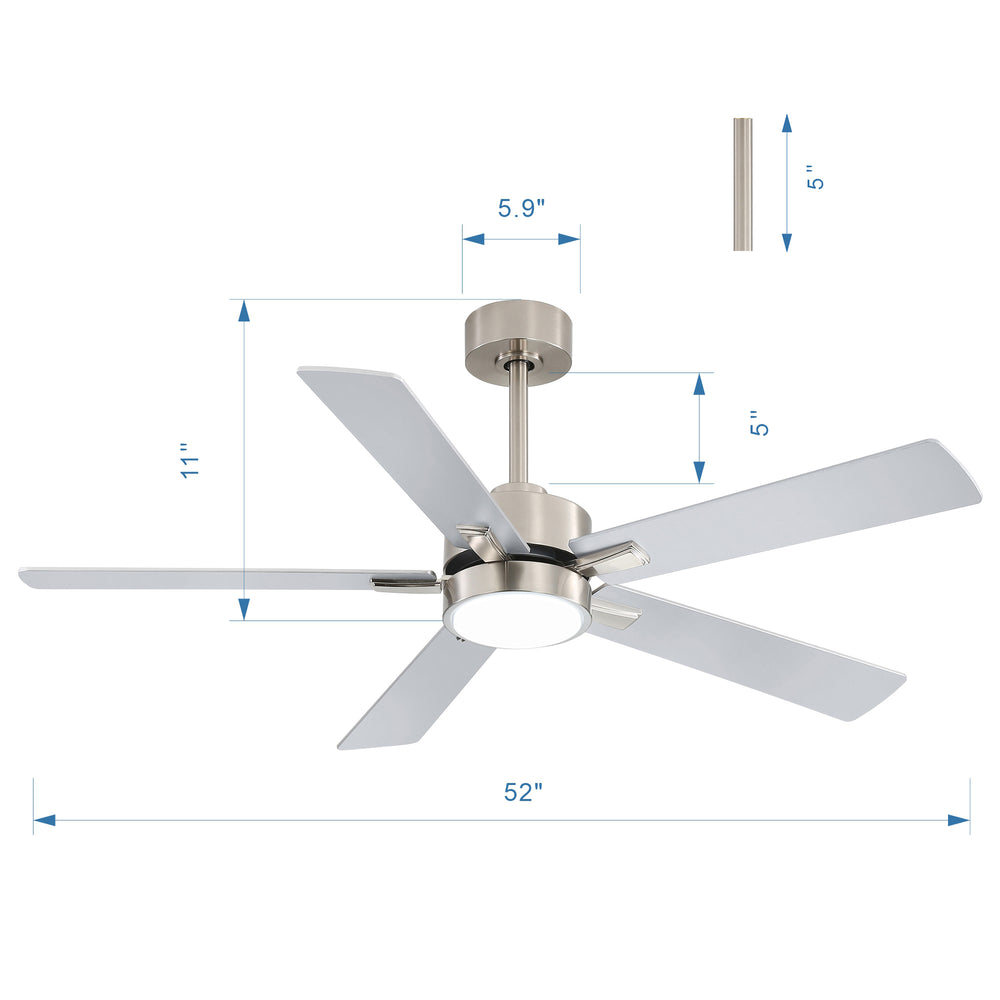 Charlie 42/52 Inch Ceiling Fan with Light & Remote