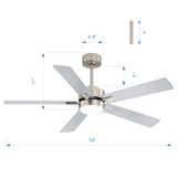 Charlie 42/52 Inch Ceiling Fan with Light & Remote