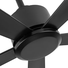52 in. 6-Speed Indoor Black Ceiling Fans with Remote without Light,5" Downrod Included