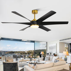 65-in Indoor Large LED Ceiling Fan with Light Remote (6-Blade)