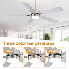 52-in Integrated LED Indoor Ceiling Fans with Light and Remote Control Included