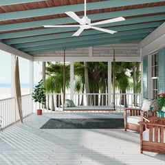 52 in. 6-Speed Indoor Black Ceiling Fans with Remote without Light,5" Downrod Included