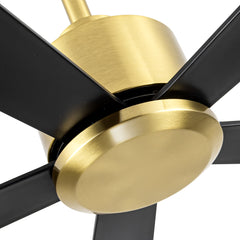 52 in. 6-Speed Indoor Black Ceiling Fans with Remote without Light,5" Downrod Included