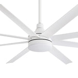 AeroSpan Lux 65-inch white 8-blade ceiling fan with white blades and minimalist modern design
