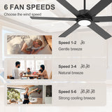 Lumora 60 Inch Ceiling Fan With Light and Remote