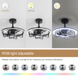 Marora 20-Inch Black Ceiling Fan With Light