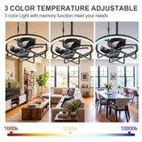 Nelis 20-Inch Outdoor Caged Ceiling Fan With Light