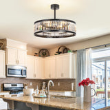 28 Inch Caged Ceiling Fan with Light & Remote Control