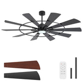 Raven 62/72 Inch 10-Blade Ceiling Fan With Light & Remote