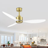 Aervon 52" Gold 3-Blade Ceiling Fan Without Light & Remote