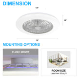 Ostis 19-Inch Smart Low Profile Ceiling Fan With Light