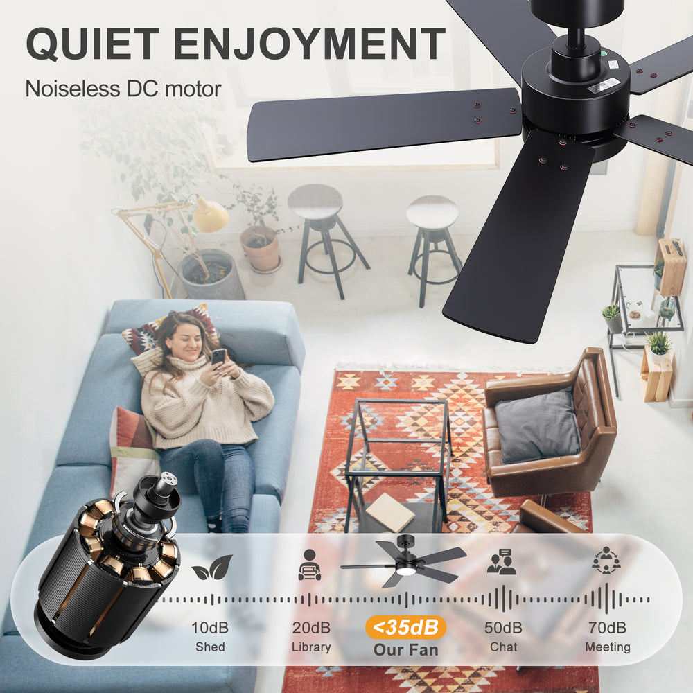 Charlie 42/52 Inch Ceiling Fan with Light & Remote