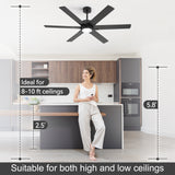 Lumora 60 Inch Ceiling Fan With Light and Remote