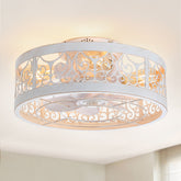 16.5-in Vintage Distressed White Low Profile Ceiling Fan with Light and Remote Control(7-blade)