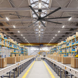 120 Inch Large Industrial Ceiling Fan with 8 Aluminum Blades No Light, Quiet Reversible DC Motor, 6 Speeds, Remote Control, Black, Warehouse Garage Commercial Ceiling Fan
