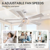 Savelle 42/52-Inch 5-Blade Ceiling Fan With Light & Remote