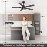 Savelle 42/52-Inch 5-Blade Ceiling Fan With Light & Remote