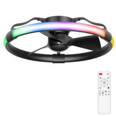 Delvessa 24-Inch Low Profile RGB Ceiling Fan With Dimmable Light