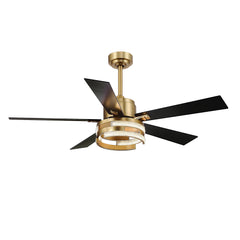 Ternence 52 in. Integrated LED Indoor Gold Ceiling Fan with Remote Control and Light Kit Included