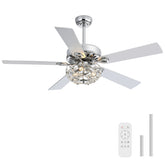 Neven 52-Inch Chrome 5-Blade Ceiling Fan With Light