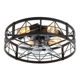 Brielle 20" Flush Mount Caged Ceiling Fan With Light & Remote
