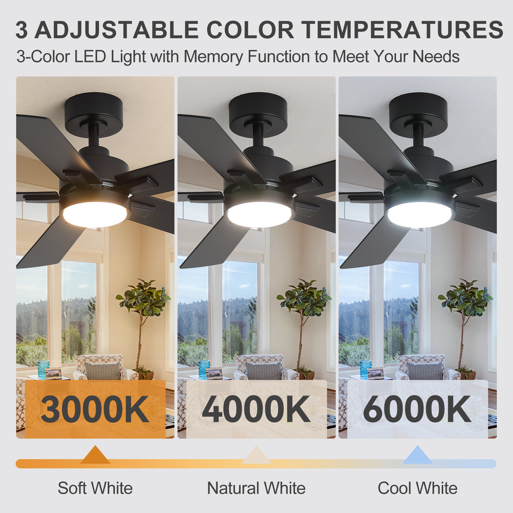 Charlie 42/52 Inch Ceiling Fan with Light & Remote