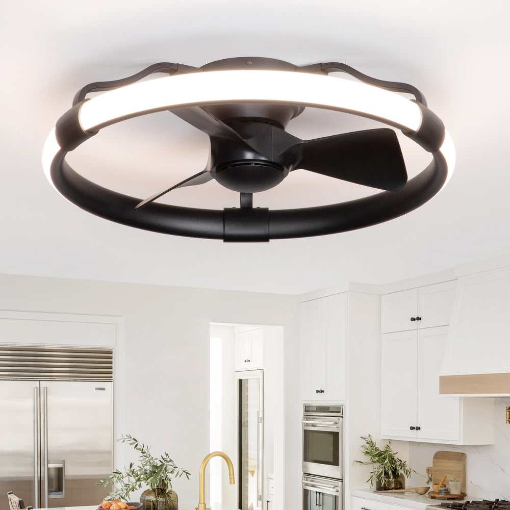 Delvessa 24-Inch Low Profile RGB Ceiling Fan With Dimmable Light