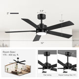 Charlie 52-Inch Smart Ceiling Fan With Light