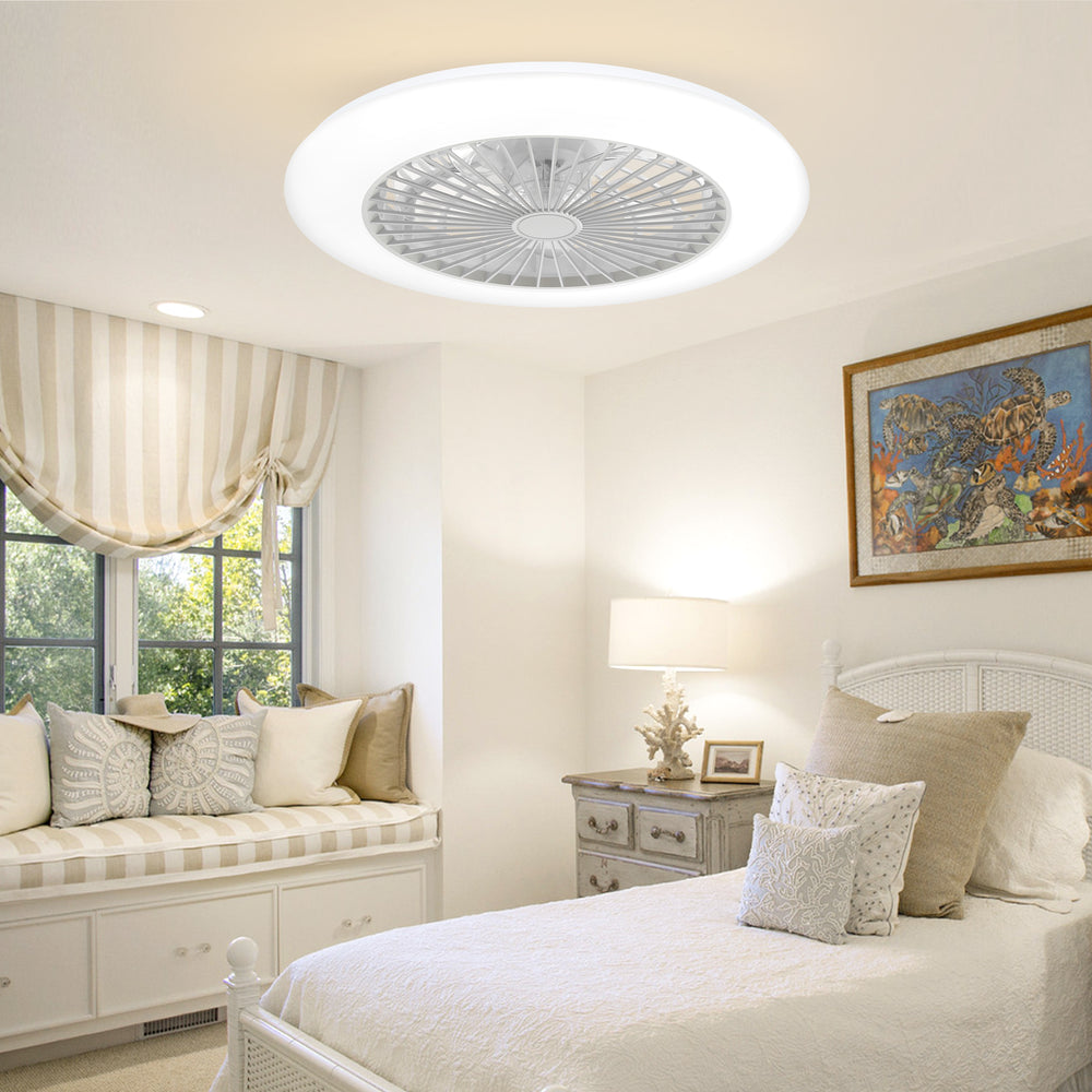 Ostis 19-Inch Smart Low Profile Ceiling Fan With Light