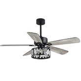 Aeron 52-Inch 5-Blade Crystal Ceiling Fan with Light