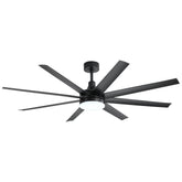 AeroSpan Lux 65-inch black 8-blade ceiling fan with minimalist modern design