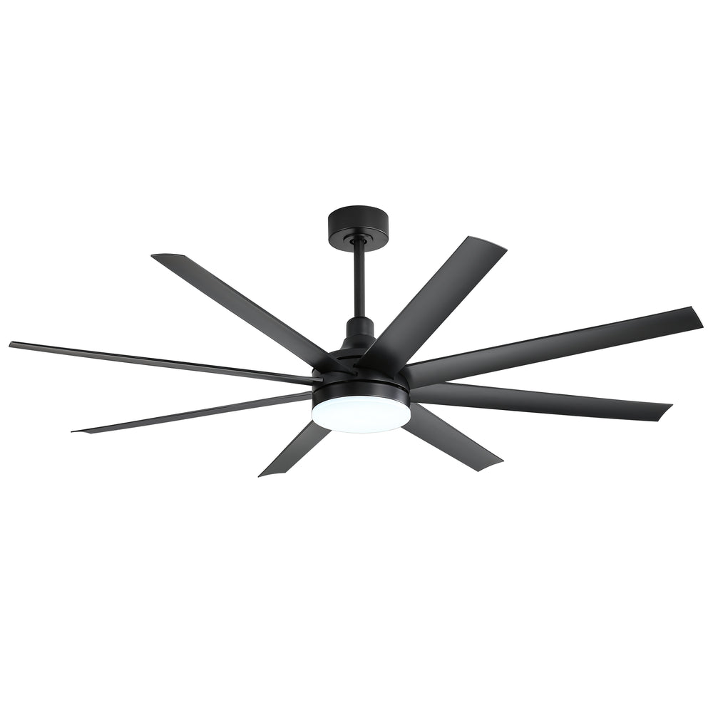 AeroSpan Lux 65-inch black 8-blade ceiling fan with slim blades and minimalist modern design