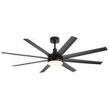 AeroSpan Lux 65-inch black 8-blade ceiling fan with minimalist modern design