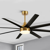 AeroSpan Lux 65-inch gold and black 8-blade ceiling fan with light
