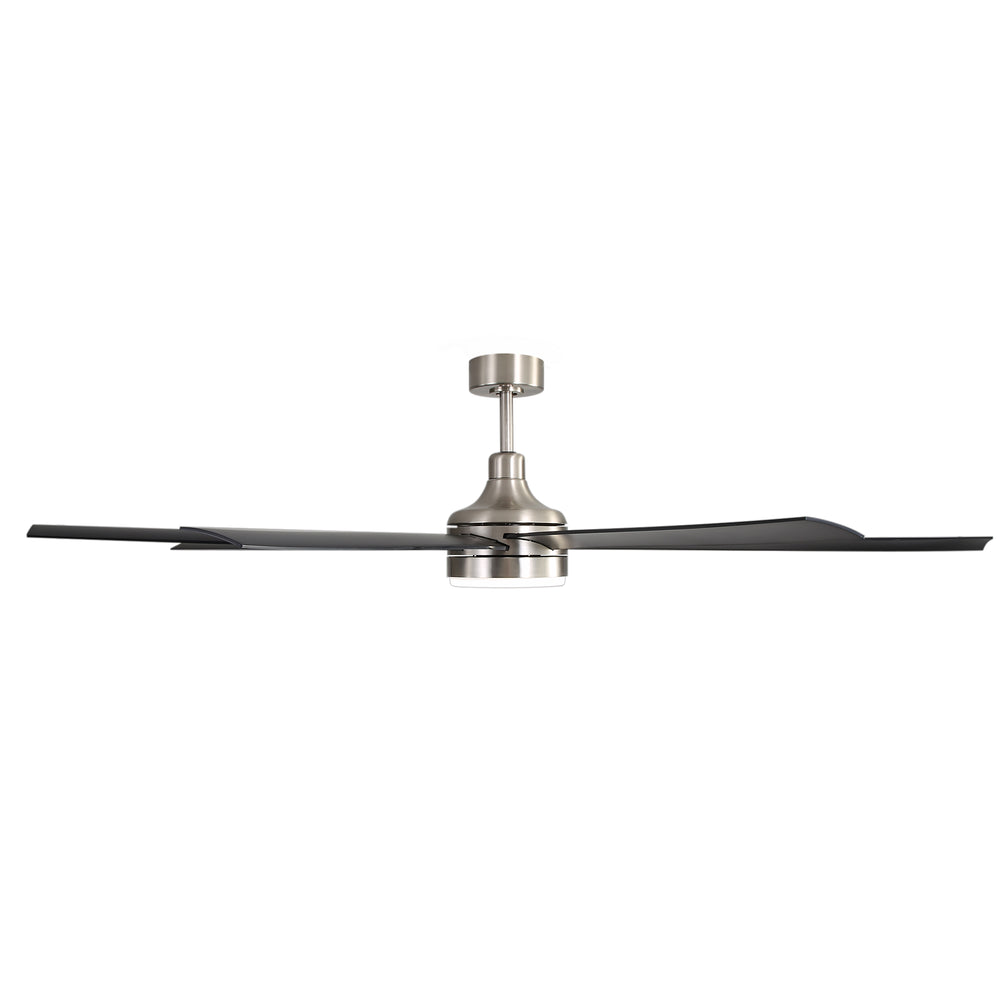 AeroSpan Lux 65-inch silver and black 8-blade ceiling fan with slim blade profile