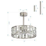 Solvane 20" Crystal Caged Ceiling Fan With Light & Remote
