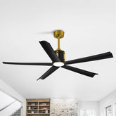 60-Inch Farmhouse Ceiling Fans with Lights Remote Contro, 5-Blade, Reversible DC Motor, 6-Speed, 3 Color Light, Timer, Modern Ceiling Fan with Led Light for Bedroom Living Room