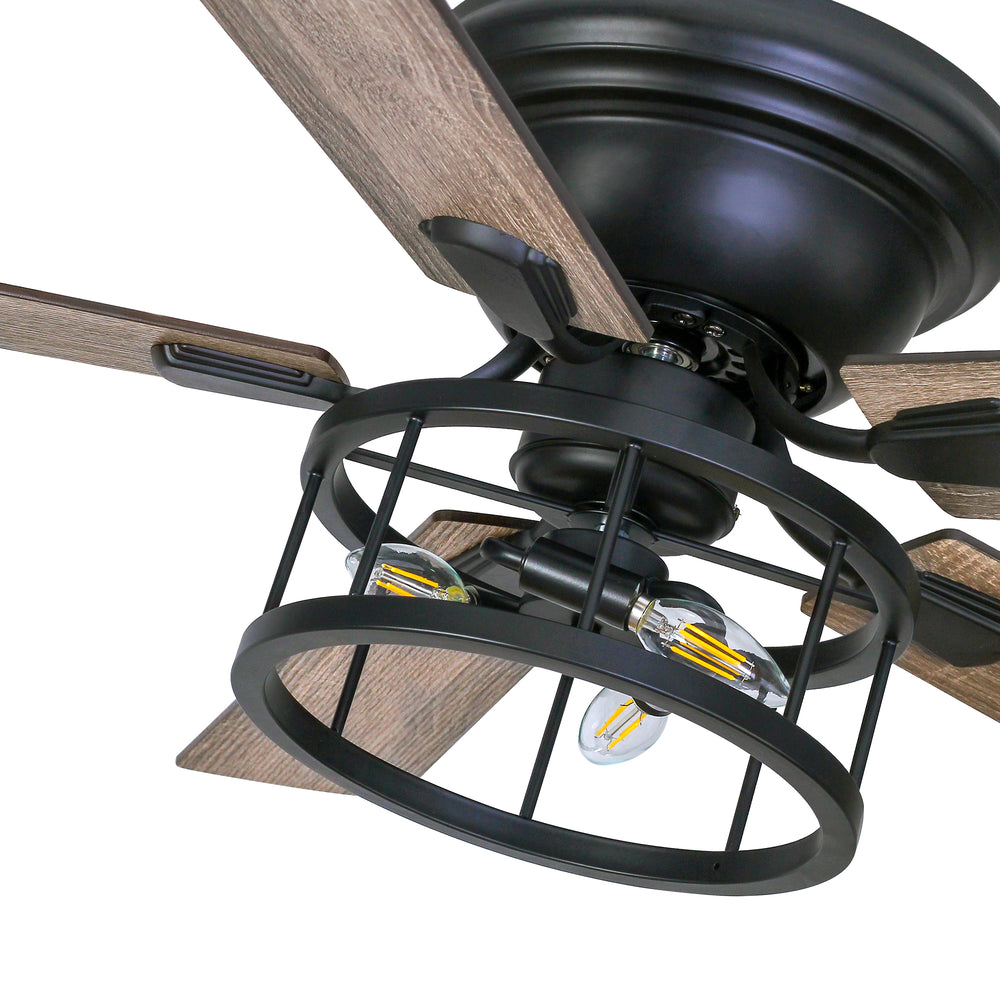 Brivane 52-Inch Flush Mount Ceiling Fan With Light & Remote