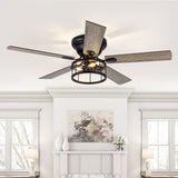 Brivane 52-Inch Flush Mount Ceiling Fan With Light & Remote