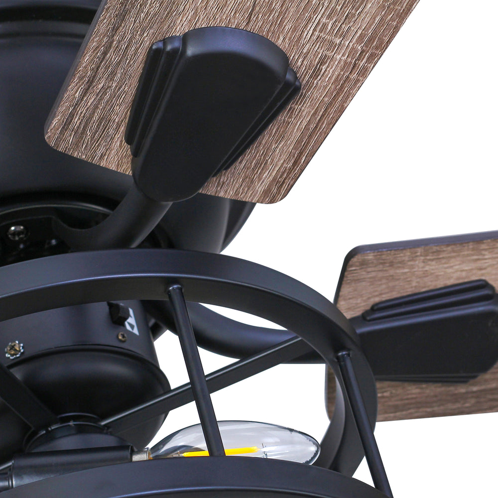 52 Inch 5-Blade Flush Ceiling fan with Light Kit and Remote Control Included