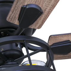 52 Inch 5-Blade Flush Ceiling fan with Light Kit and Remote Control Included