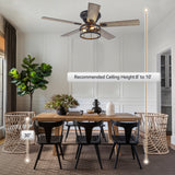 Brivane 52-Inch Flush Mount Ceiling Fan With Light & Remote