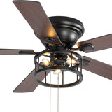 Brivane 52" Hugger Ceiling Fan With Light & Pull Chain