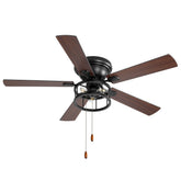 Brivane 52" Hugger Ceiling Fan With Light & Pull Chain