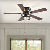 Brivane 52" Hugger Ceiling Fan With Light & Pull Chain