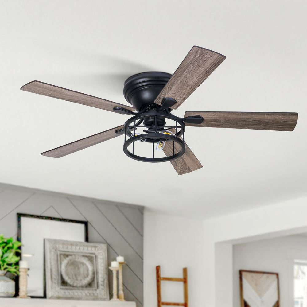 Brivane 52-Inch Flush Mount Ceiling Fan With Light & Remote
