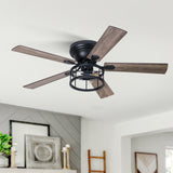 Brivane 52-Inch Flush Mount Ceiling Fan With Light & Remote