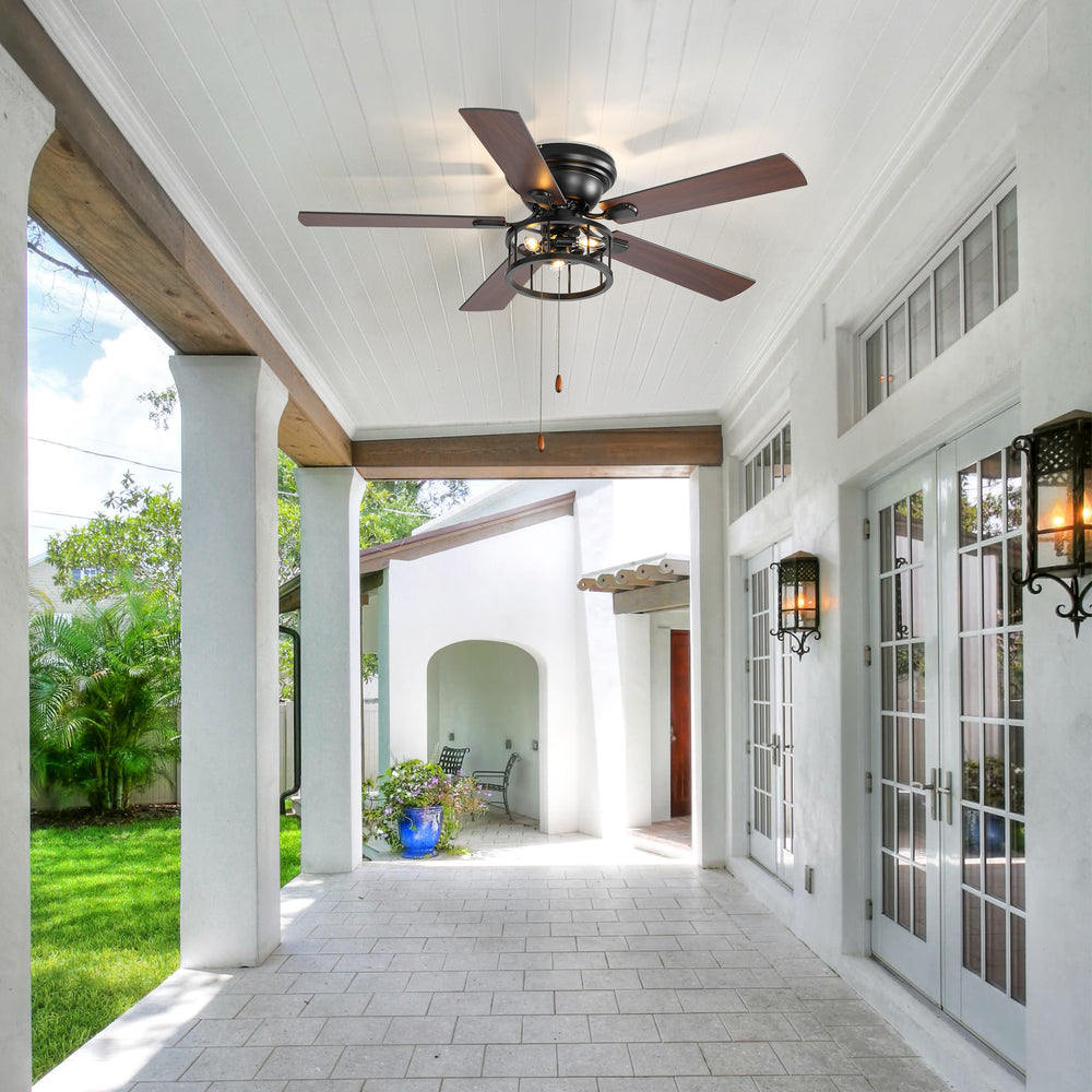 Brivane 52" Hugger Ceiling Fan With Light & Pull Chain